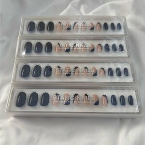 Lot of 4 - Static Nails - Reusable Pop On Manicures in Color Front Row Round
